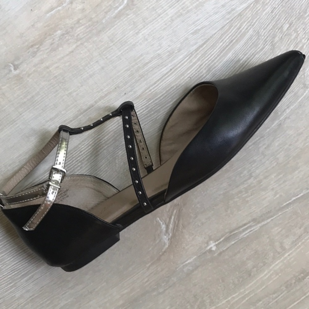 Anthropologie black leather flats w silver studs - Picture 6 of 6